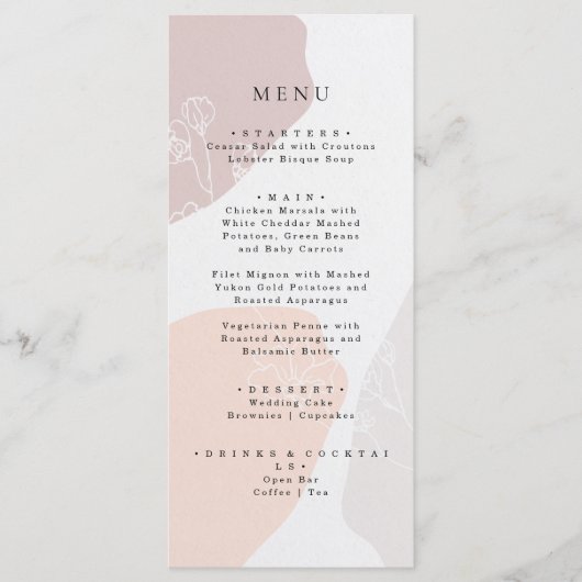 Abstract Flower Wedding Menu (Voorkant)