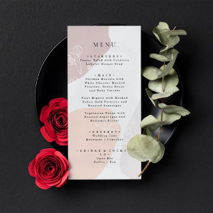 Abstract Flower Wedding Menu