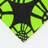 Abstract Flowers 031023 - Chartreuse op zwart Fleece Deken (Hoek)