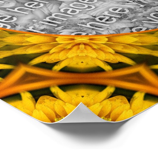 Abstract Flowers Art Lijst Creëer Uw eigen foto Poster (Hoek)