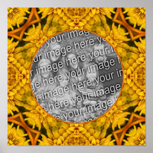 Abstract Flowers Art Lijst Creëer Uw eigen foto Poster (Voorkant)