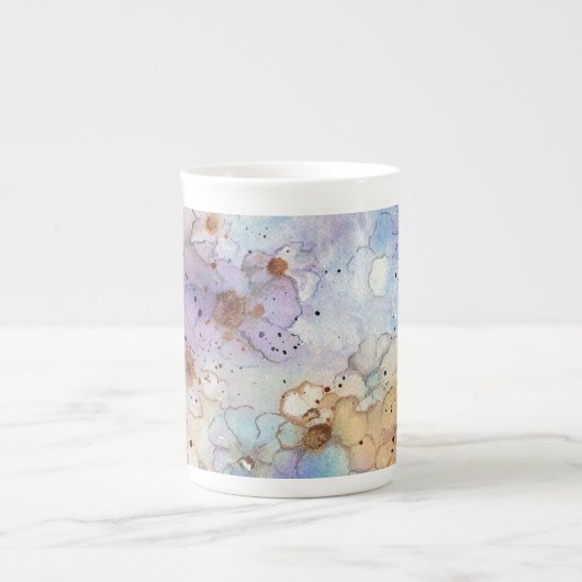 Abstract Flowers Bone China Mok (Voorkant)