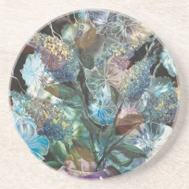 Abstract Flowers Coaster Zandsteen Onderzetter