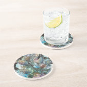Abstract Flowers Coaster Zandsteen Onderzetter (Zijkant)