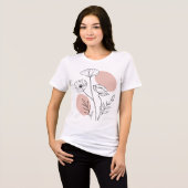 Abstract Flowers Doodle Black And White  Tri-Blend Shirt (Voorkant volledig)