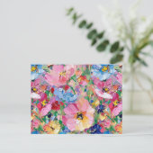 Abstract  Flowers Impressionist Postcard Briefkaart (Staand voorkant)