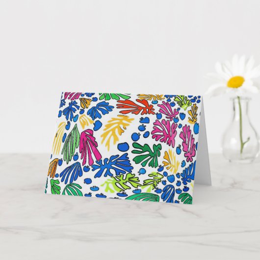 Abstract Flowers, Matisse Style Kaart (Kleine Plant)
