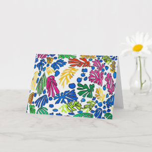 Abstract Flowers, Matisse Style Kaart