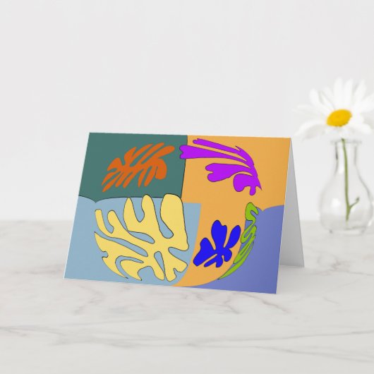Abstract Flowers, Matisse Style Kaart (Kleine Plant)