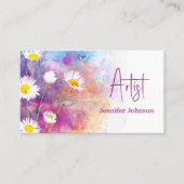 Abstract Flowers Paint Waterverf Artist Visitekaartje (Voorkant)