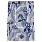 Abstract Flowers Pattern Indigo Purple Iris Medium Cadeauzakje (Achterkant)