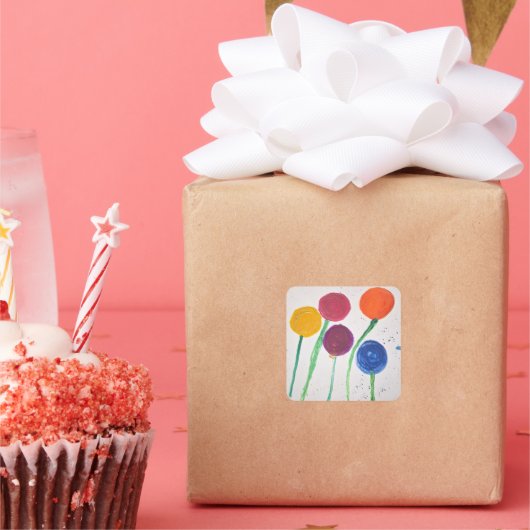 Abstract Flowers Sticker (Feest)