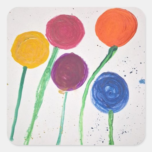 Abstract Flowers Sticker (Voorkant)