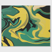 Abstract Flowing Green and Yellow Design Cadeaupapier (Vlak)
