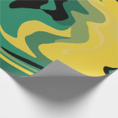 Abstract Flowing Green and Yellow Design Cadeaupapier (Hoek)