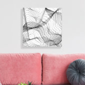 Abstract Flowing Lines Wall Art – Minimal Line Art Canvas Afdruk (Insitu (Woonkamer))