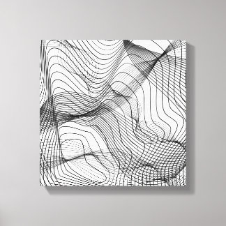 Abstract Flowing Lines Wall Art – Minimal Line Art Canvas Afdruk