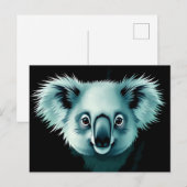 Abstract Fluffy Koala Portret Briefkaart (Voorkant / Achterkant)