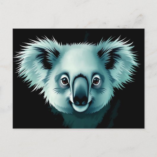 Abstract Fluffy Koala Portret Briefkaart (Voorkant)