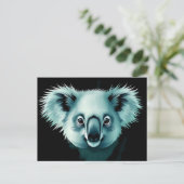 Abstract Fluffy Koala Portret Briefkaart (Staand voorkant)