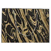 Abstract Fluid Art - Black Marble Effect Groot Cadeauzakje (Achterkant)