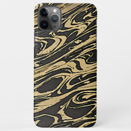Abstract Fluid Art - Black Marble Effect iPhone 11Pro Max Hoesje