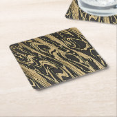 Abstract Fluid Art - Black Marble Effect Kartonnen Onderzetters (Schuin)