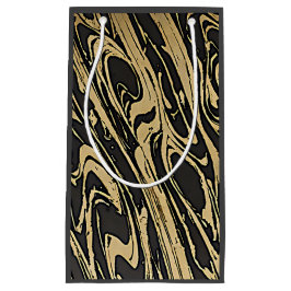 Abstract Fluid Art - Black Marble Effect Klein Cadeauzakje