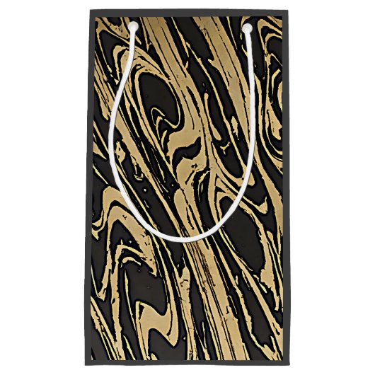Abstract Fluid Art - Black Marble Effect Klein Cadeauzakje (Voorkant)