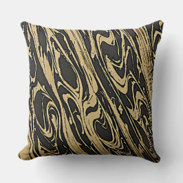 Abstract Fluid Art - Black Marble Effect Kussen