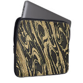 Abstract Fluid Art - Black Marble Effect Laptop Sleeve (Voorkant Rechts)
