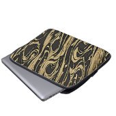 Abstract Fluid Art - Black Marble Effect Laptop Sleeve (Voorkant onderkant)