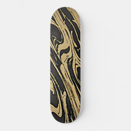 Abstract Fluid Art - Black Marble Effect Persoonlijk Skateboard