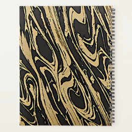 Abstract Fluid Art - Black Marble Effect Planner