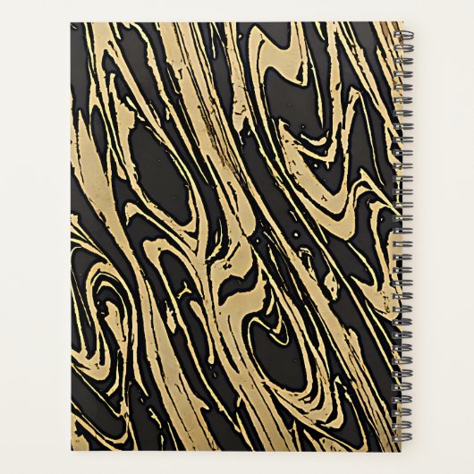Abstract Fluid Art - Black Marble Effect Planner (Achterkant)