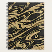 Abstract Fluid Art - Black Marble Effect Planner (Voorkant)