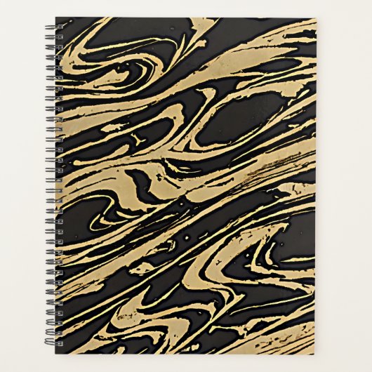 Abstract Fluid Art - Black Marble Effect Planner (Voorkant)