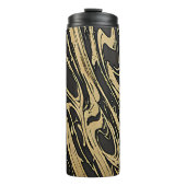 Abstract Fluid Art - Black Marble Effect Thermosbeker (Voorkant)