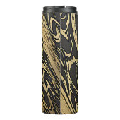 Abstract Fluid Art - Black Marble Effect Thermosbeker (Achterkant)