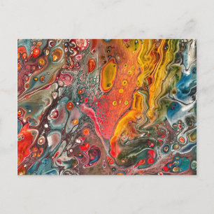 Abstract fluid art briefkaart