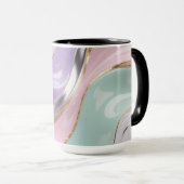 Abstract Fluid Art Pastel Mug – Trendy Pastel Art Mok (Voorkant rechts)