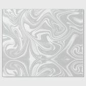 Abstract Fluid Grijs en Wit Marmeren Swirl Cadeaupapier (Vlak)