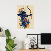 Abstract Fluid Ink Archer – Modern Motion Wall Art Poster (Thuiskantoor)