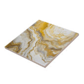 Abstract Fluid Ink Art Gold and White Marble  Tegeltje (Zijkant)