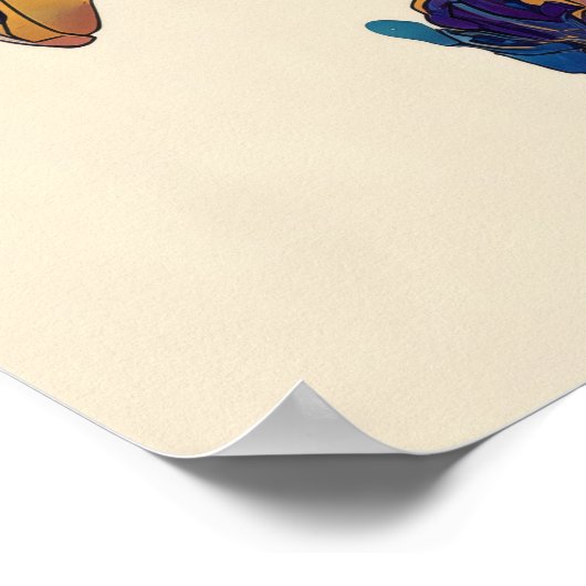 Abstract Fluid Ink Basketball Player – Modern Art Poster (Hoek)