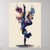 Abstract Fluid Ink Gymnast – Modern Motion Art Poster (Voorkant)