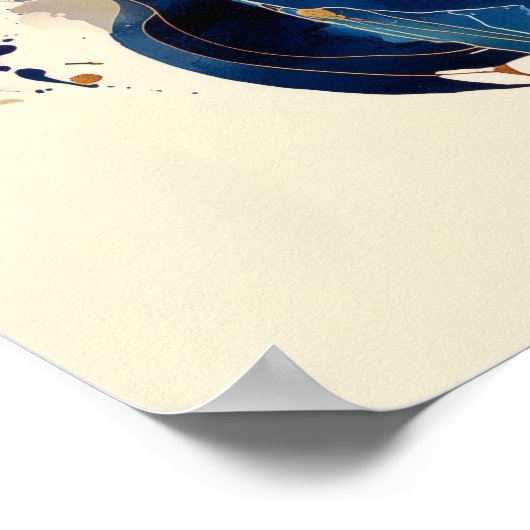 Abstract Fluid Ink Snowboarder Dynamic Motion Art Poster (Hoek)