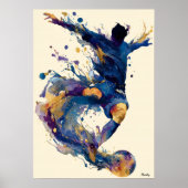 Abstract Fluid Ink Soccer Player – Modern Motion Poster (Voorkant)