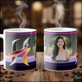 Abstract Fluid Letter H Metallic Neon Koffiemok