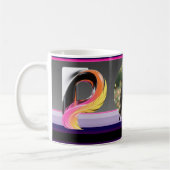 Abstract Fluid Letter P Neon Feather Koffiemok (Links)